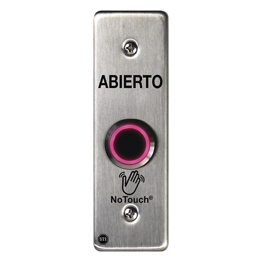 Botón de Salida NoTouch / Sensor IR / Acero Inoxidable 304 / Contacto Seco / LED Dual / Montaje Delgado 0.26" STI - Imagen 2
