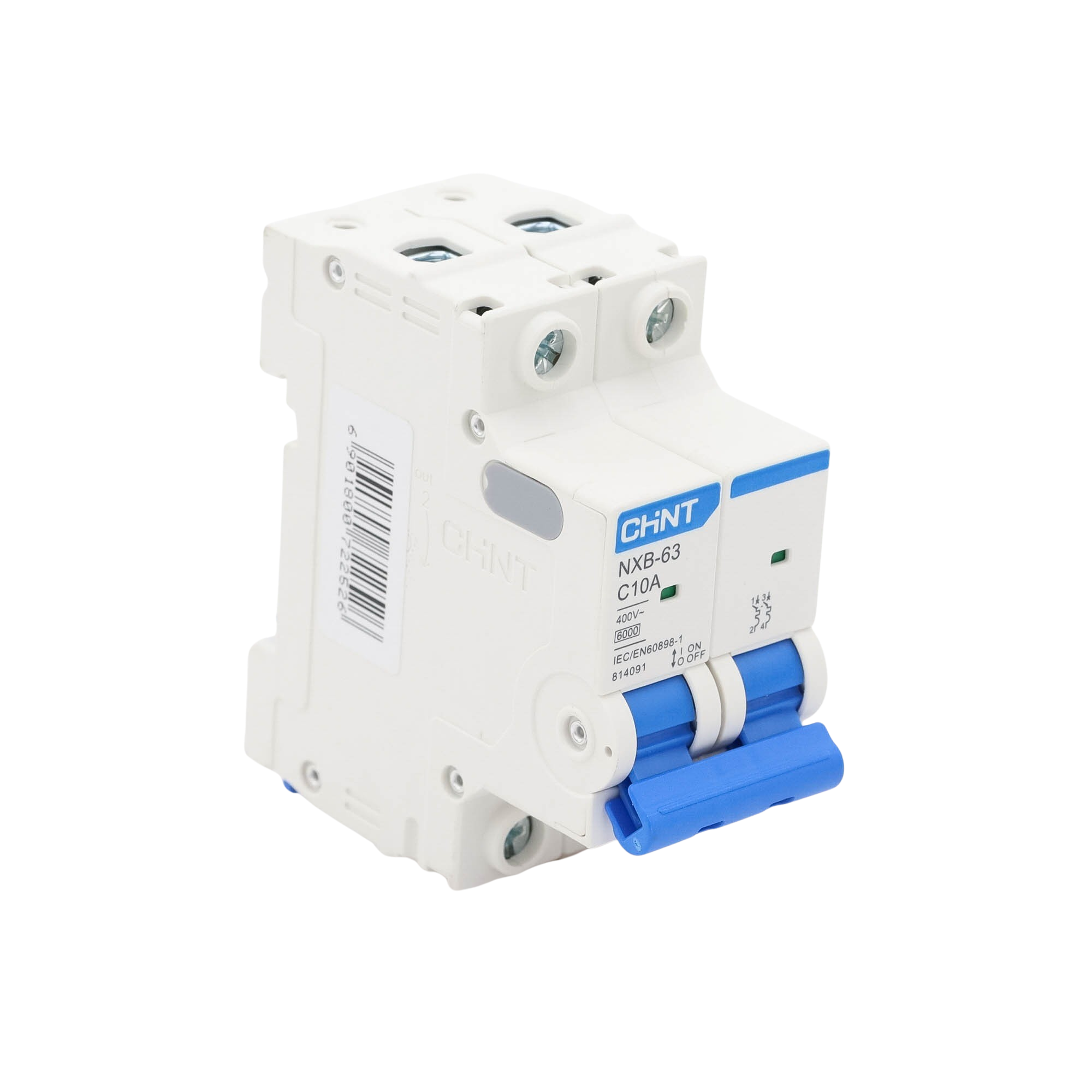 Pastilla para Riel Din, 2 Polos, 10 Amp, Vca:110/415v, 6kA, Catálogo: NXB632PC10. CHINT - Imagen 4