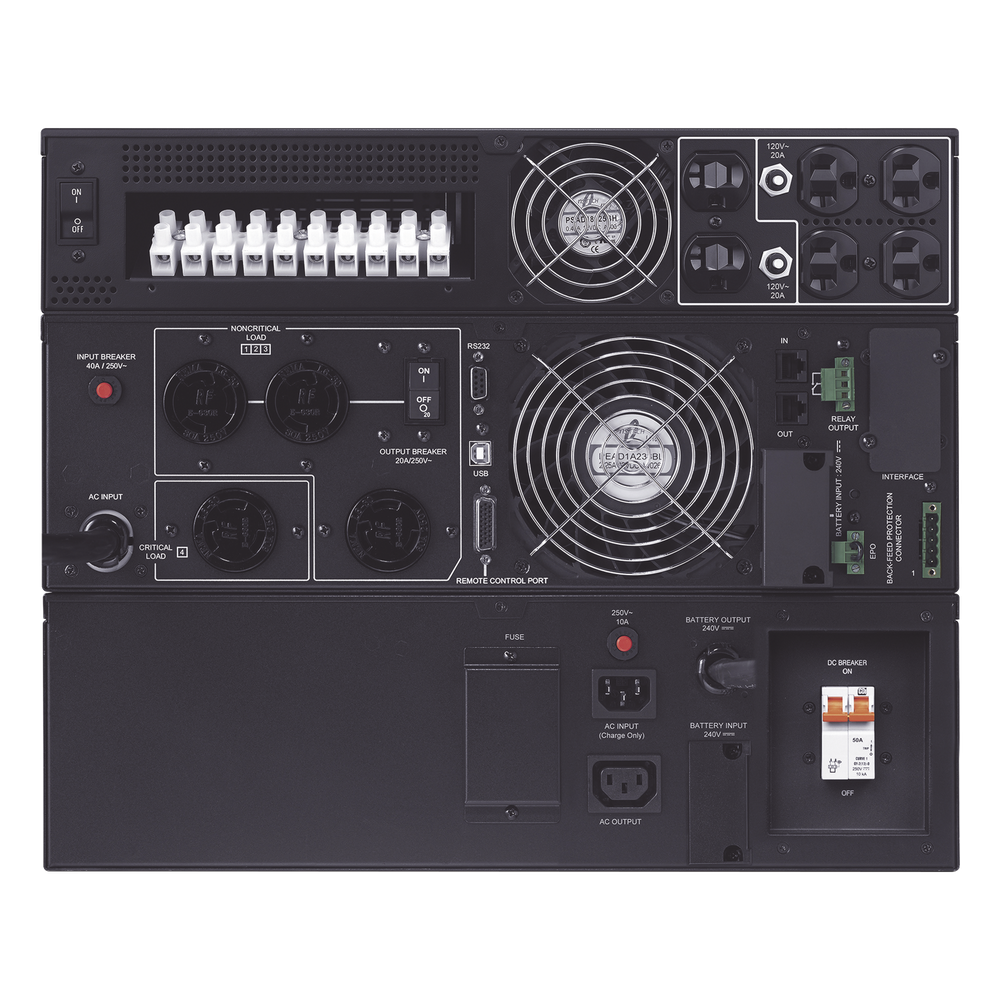 UPS de 6000 VA/5400 W, Online Doble Conversión, 200 - 240 Vac de Entrada NEMA L6-30P, 120 - 240 Vac de Salida, Onda Senoidal Pura, Torre o Rack de 8 UR, Con 6 Tomas NEMA 5-20R, 2 NEMA L6-20R y 1 NEMA L6-30R CYBERPOWER - Imagen 1
