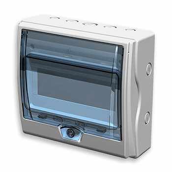 Centros de Carga e InterruptoresOMNIUMOMN-CAJA-IP65-8Centro de Carga IP65 8 Módulos Riel DIN Exterior Industrial OMNIUM OMN - CAJA - IP65 - 8 - SILYMX