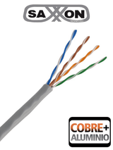 Bobina Cable UTP Cat5e Interior 305m (1001ft) 4 Pares 24 AWG CCA Gris SAXXON OUTP5ECCA305G - Imagen 1