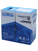 Bobina Cable UTP Cat5e Interior 305m (1001ft) 4 Pares 24 AWG CCA Gris SAXXON OUTP5ECCA305G - Imagen 3
