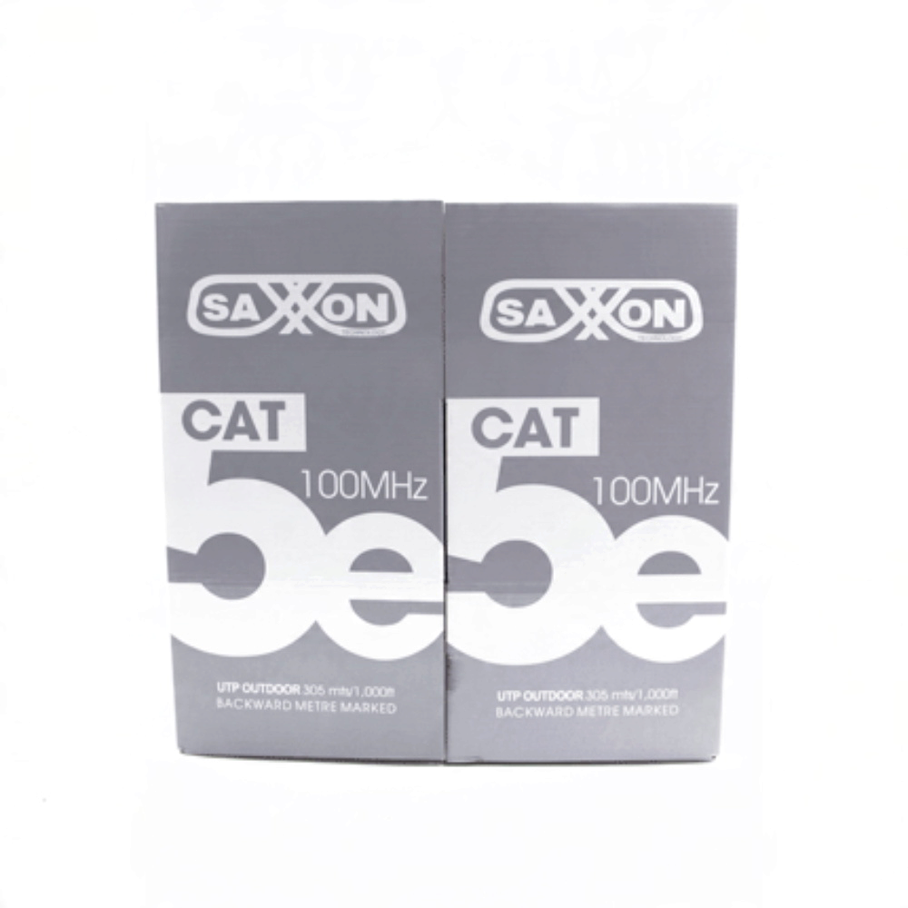 Bobina Cable UTP Cat5e Exterior 305m (1001ft) 4 Pares 24 AWG Cobre Doble Forro Negro SAXXON OUTPCAT5ECOPEXT - Imagen 3