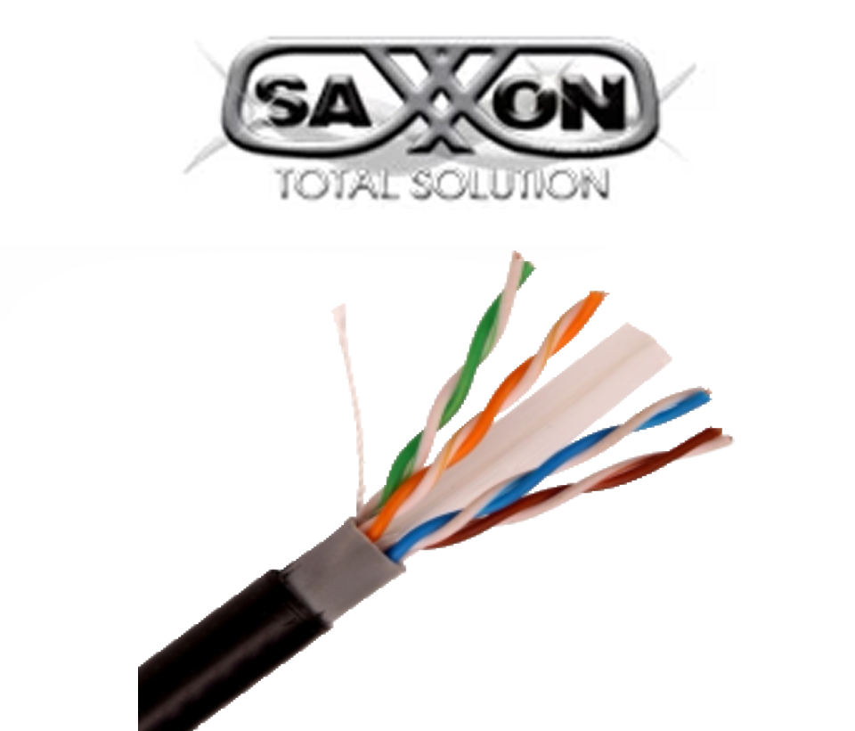 Cable UTP CCA de 305M Cat 6 Exterior Doble forro Color negro SAXXON - Imagen 2