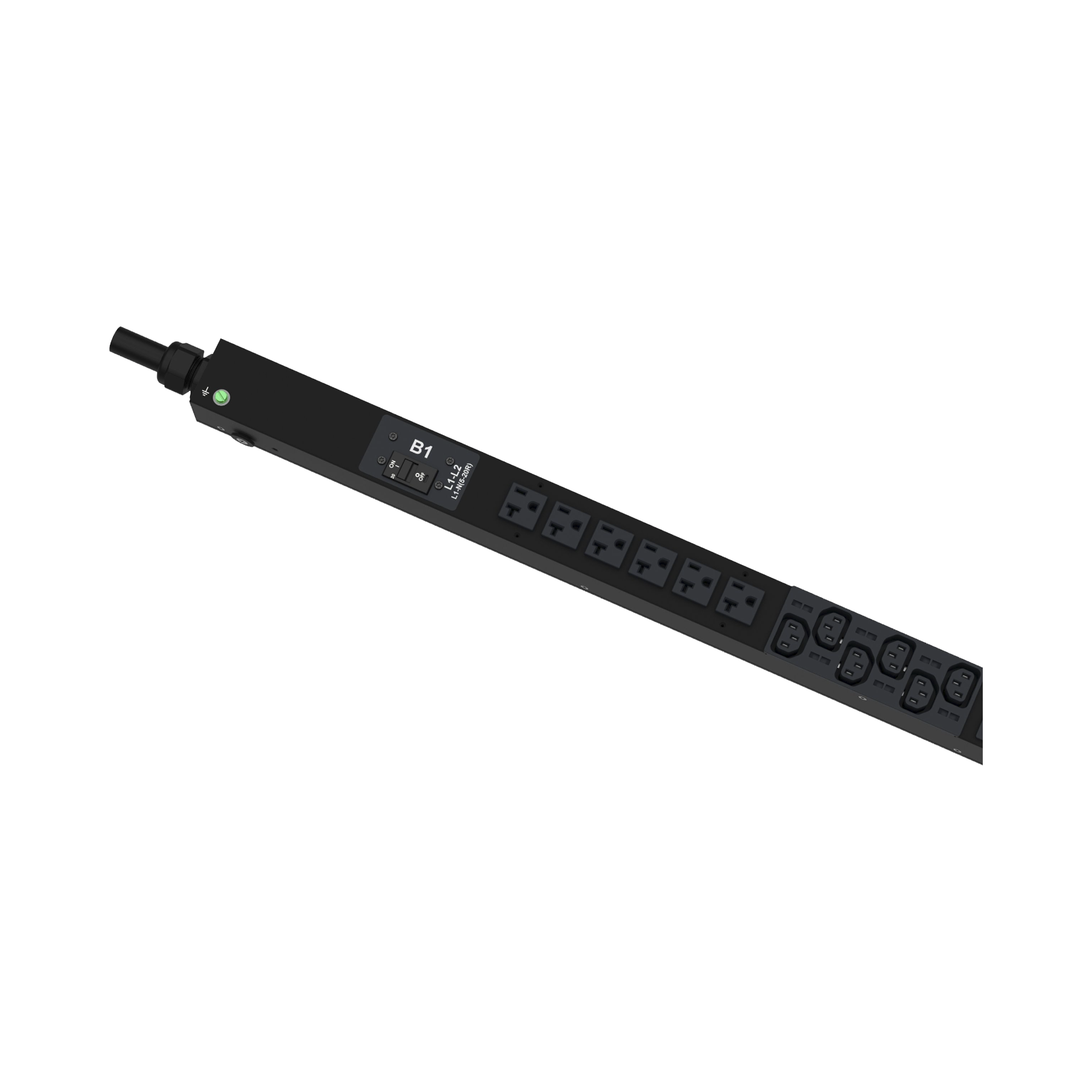 PDU G6 Monitoreable (MI) para Distribución de Energía, Enchufe de Entrada NEMA L21-30P, Con 18 Salidas C13, 6 x C19, y 6 x 5-20R, de Instalación Vertical, 208 Vca, 30 Amp PANDUIT - Imagen 4