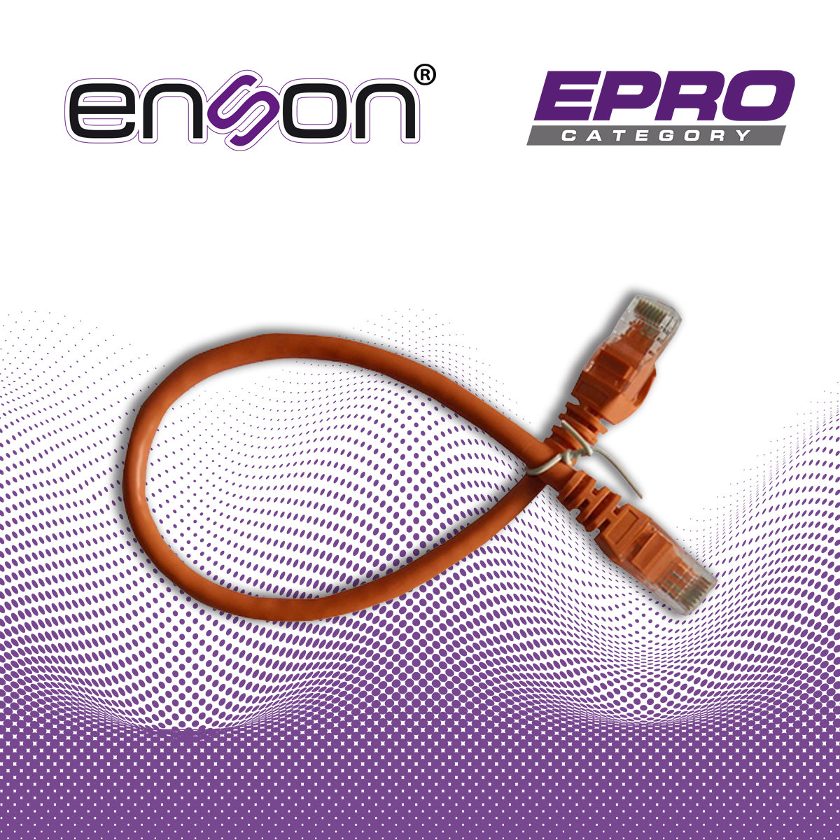 Patchcord UTP Cat6 30cm (1ft) Naranja 100% Cobre Serie EPRO 100-II ENSON P6003O - Imagen 1
