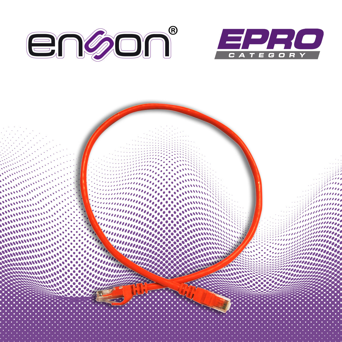 Patchcord UTP Cat6 60cm (2ft) Naranja 100% Cobre Serie EPRO 100-II ENSON P6006O - Imagen 1