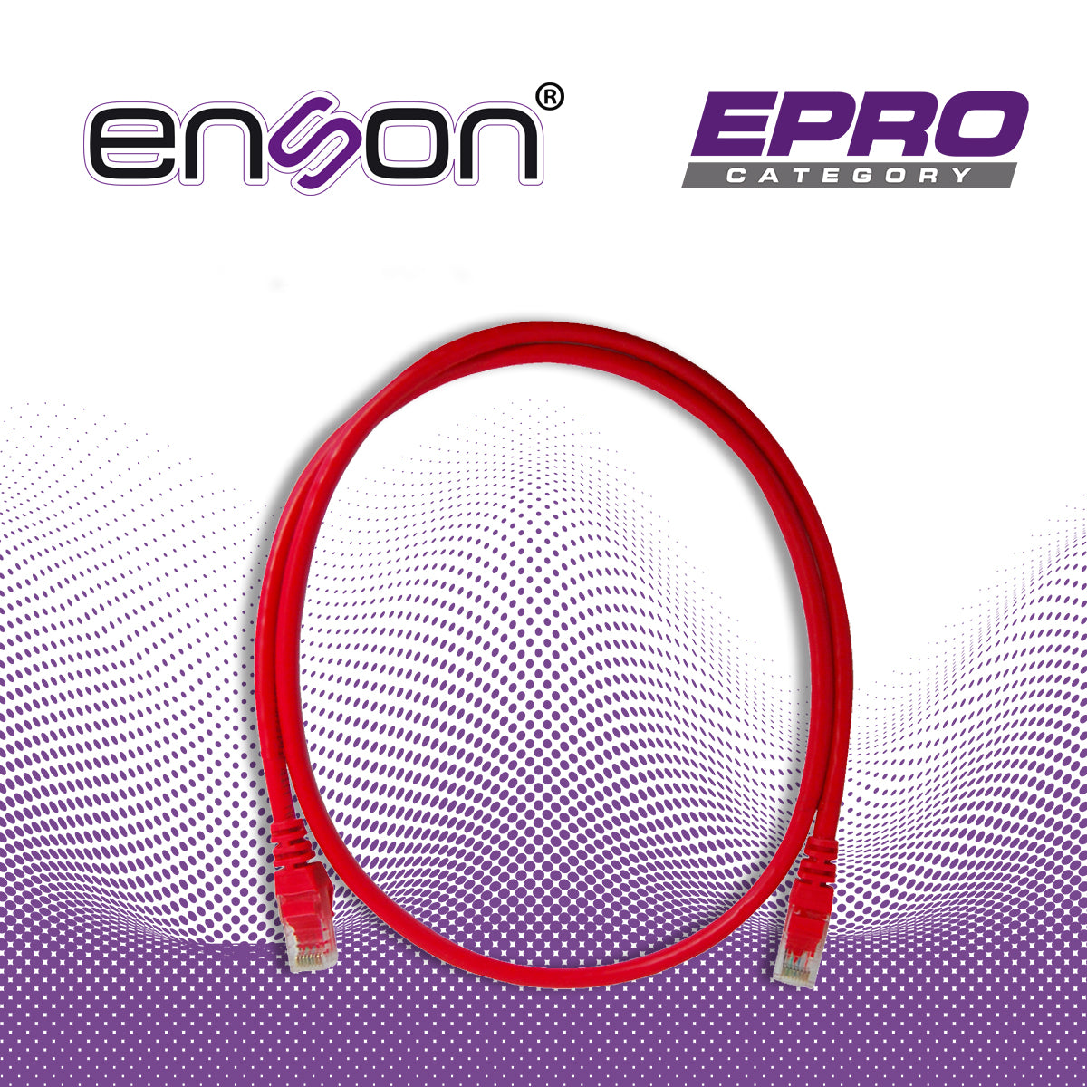 Patchcord UTP Cat6 0.9m (3ft) Rojo 100% Cobre Serie EPRO 100-II ENSON P6009R - Imagen 1