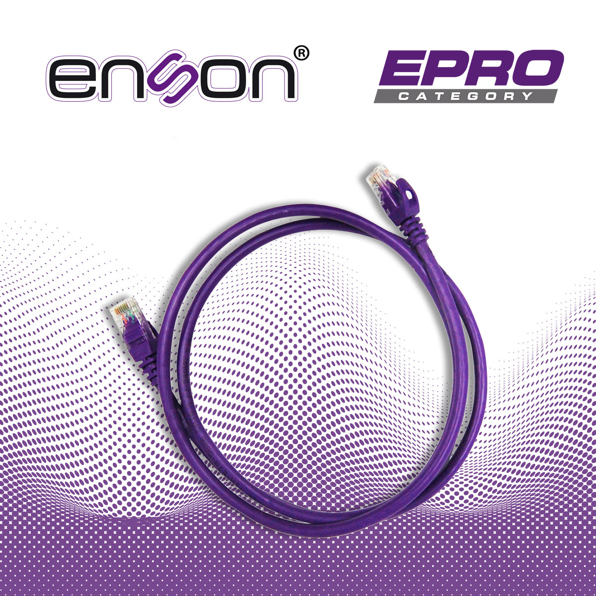 Patchcord UTP Cat6 1.2m (4ft) 100% Cobre Morado Serie EPRO 100-II ENSON P6012P - Imagen 1