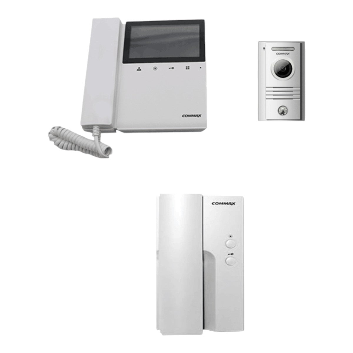 Paquete de videoportero que incluye monitor de 4.3 pulgadas, frente de calle de aluminio y auricular con conexion al monitor, contesta desde el monitor o el auricular Monitor y auricular se intercomunican CDV-43K2+DRC40K + DP4-VHP - SILYMX