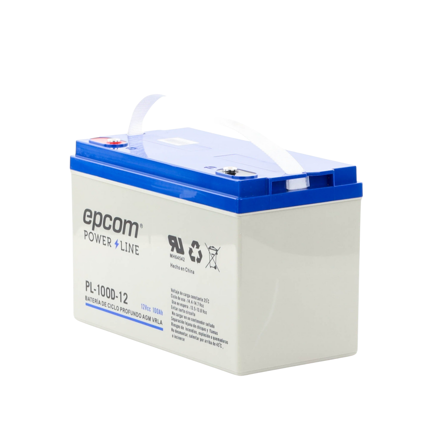 Acumulador EPCOM 12V, 100Ah Tecnología VRLA AGM Ciclo Profundo para Aplicaciones Fotovoltaicas terminales tipo M6 ( HEX ) EPCOM POWERLINE - Imagen 1