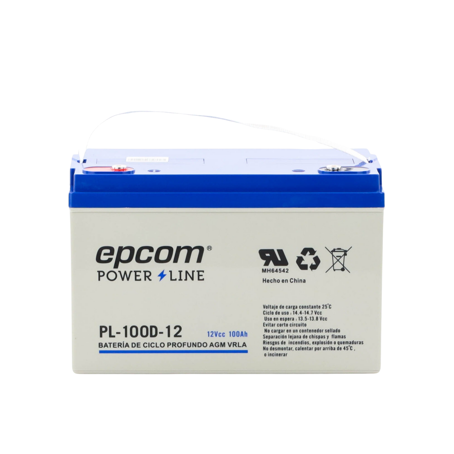 Acumulador EPCOM 12V, 100Ah Tecnología VRLA AGM Ciclo Profundo para Aplicaciones Fotovoltaicas terminales tipo M6 ( HEX ) EPCOM POWERLINE - Imagen 3