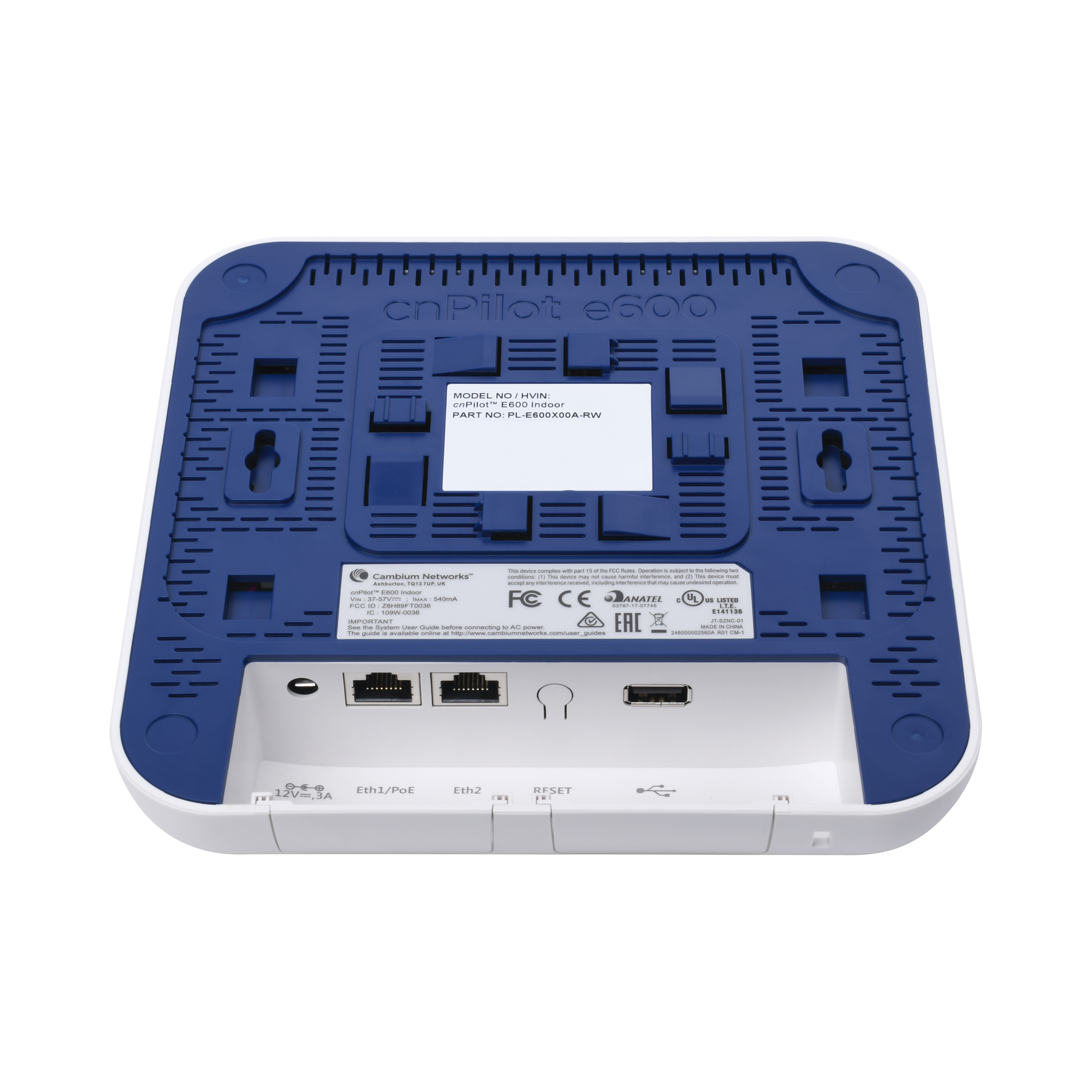 Access Point WiFi cnPilot e600 Indoor para alta cobertura y densidad de usuarios, Doble Banda, Wave 2, MU-MIMO 4X4, antena Beamforming Omnidireccional, hasta 512 clientes CAMBIUM NETWORKS - Imagen 3