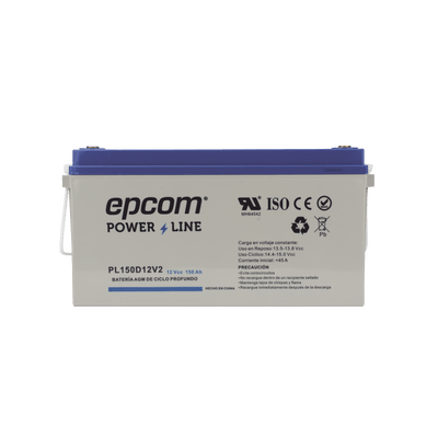 BateriasEPCOM POWERLINEPL150D12V2Batería Solar 12V 150Ah AGM - VRLA Ciclo Profundo UL Terminales T5 EPCOM POWERLINE PL150D12V2 - SILYMX