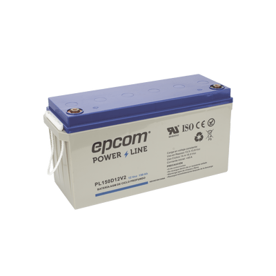 BateriasEPCOM POWERLINEPL150D12V2Batería Solar 12V 150Ah AGM - VRLA Ciclo Profundo UL Terminales T5 EPCOM POWERLINE PL150D12V2 - SILYMX