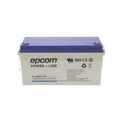 BateriasEPCOM POWERLINEPL150D12V2Batería Solar 12V 150Ah AGM - VRLA Ciclo Profundo UL Terminales T5 EPCOM POWERLINE PL150D12V2 - SILYMX
