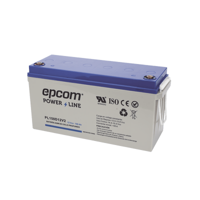 BateriasEPCOM POWERLINEPL150D12V2Batería Solar 12V 150Ah AGM - VRLA Ciclo Profundo UL Terminales T5 EPCOM POWERLINE PL150D12V2 - SILYMX