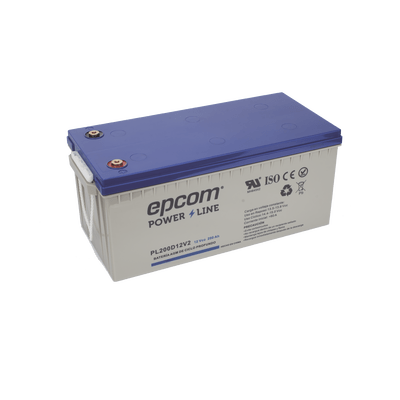 BateriasEPCOM POWERLINEPL200D12V2Batería Solar 12V 200Ah AGM - VRLA Ciclo Profundo UL Terminales T5 EPCOM POWERLINE PL200D12V2 - SILYMX