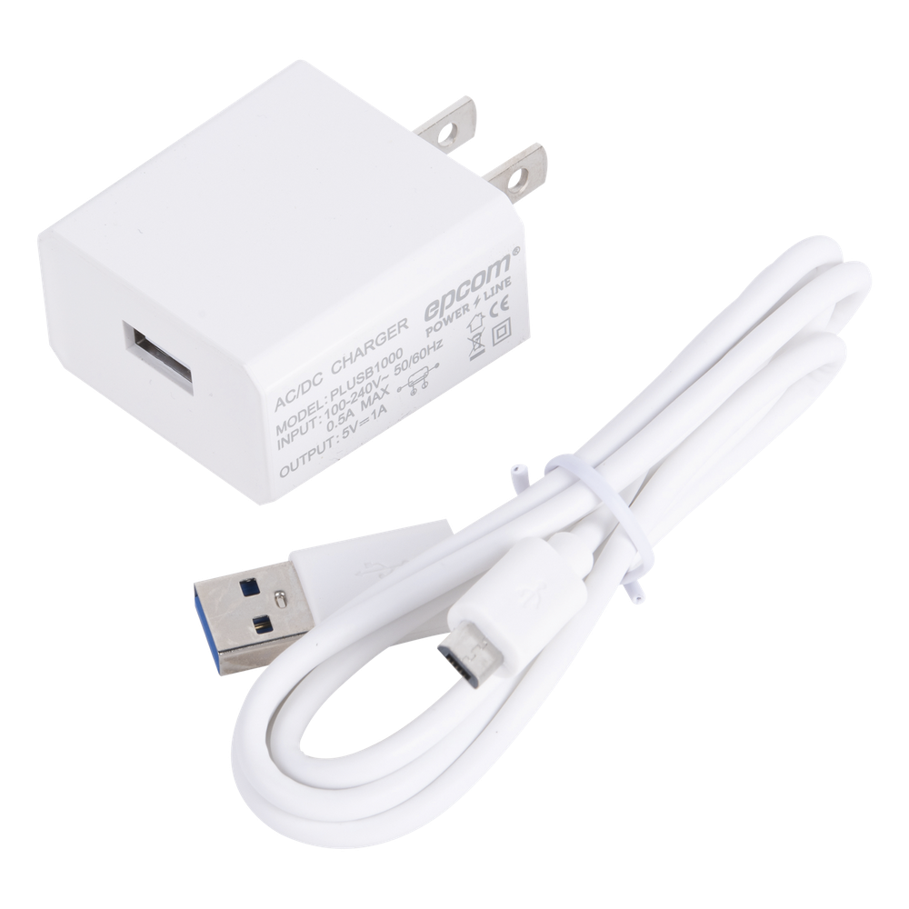 Cargador USB Profesional de 1 Puerto / 5 VCC / 1 Amper Para Smartphones y Tablets / Voltaje de Entrada de 100-240 VCA EPCOM POWERLINE - Imagen 1
