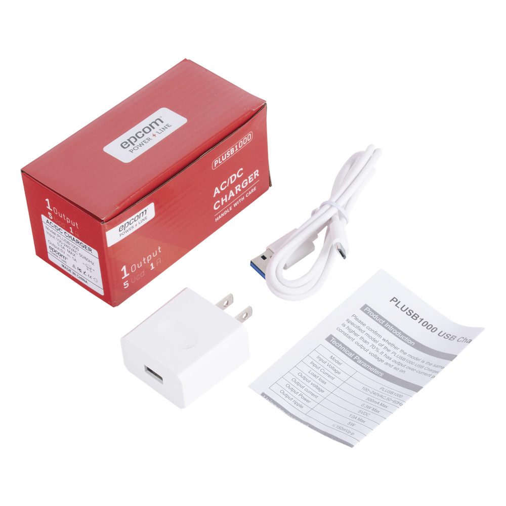 Cargador USB Profesional de 1 Puerto / 5 VCC / 1 Amper Para Smartphones y Tablets / Voltaje de Entrada de 100-240 VCA EPCOM POWERLINE - Imagen 4