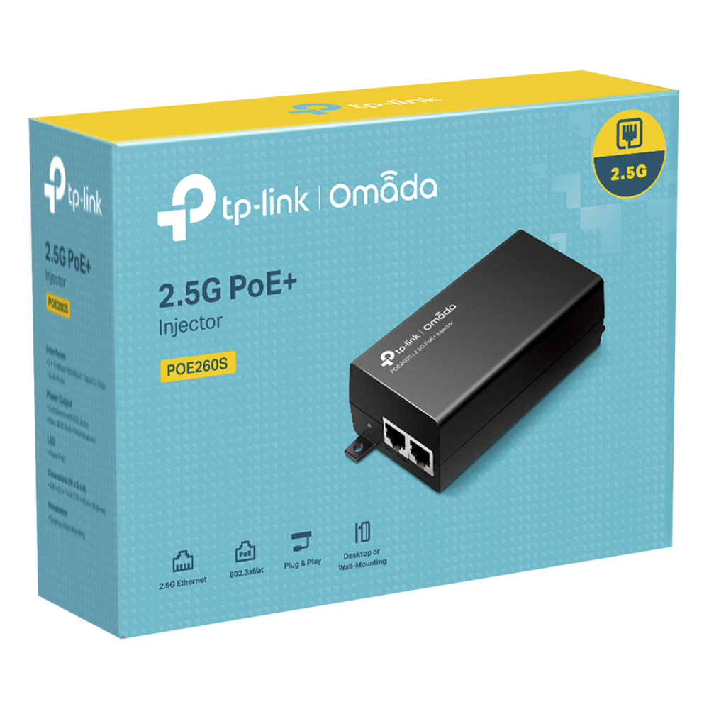 Inyector PoE+ / 30W / 2 Puertos 2.5 Gbps / 802.3af/at / Alcance 100 m (328 ft) / Plug and Play TP-LINK - Imagen 1