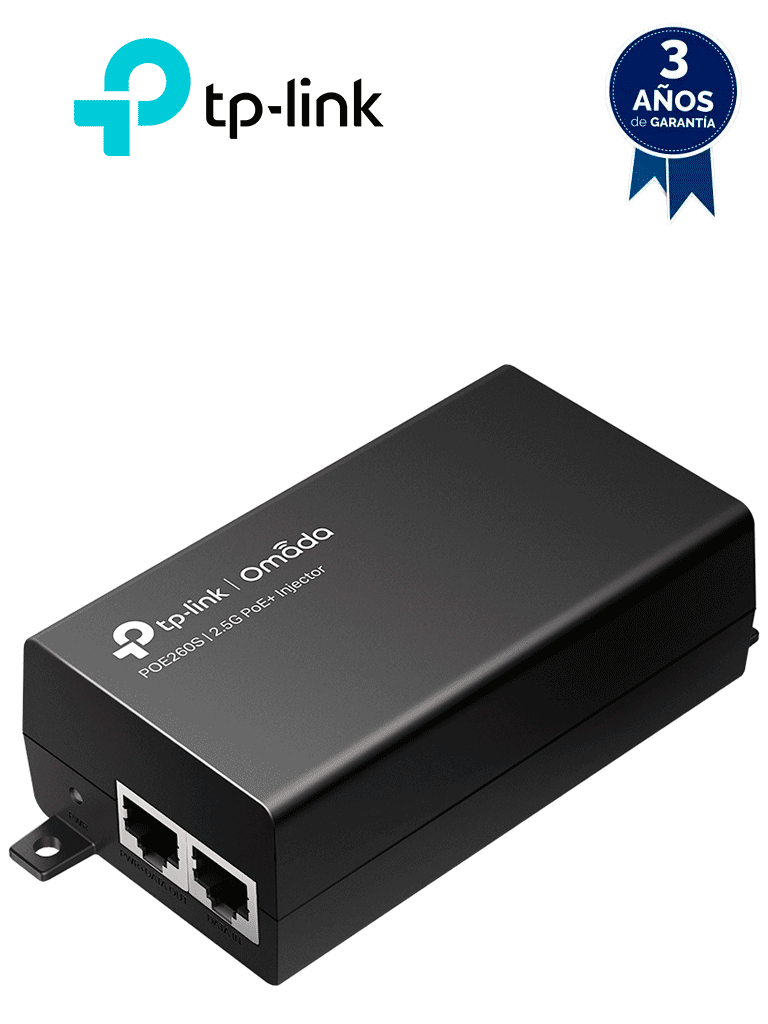 Inyector PoE+ / 30W / 2 Puertos 2.5 Gbps / 802.3af/at / Alcance 100 m (328 ft) / Plug and Play TP-LINK - Imagen 1