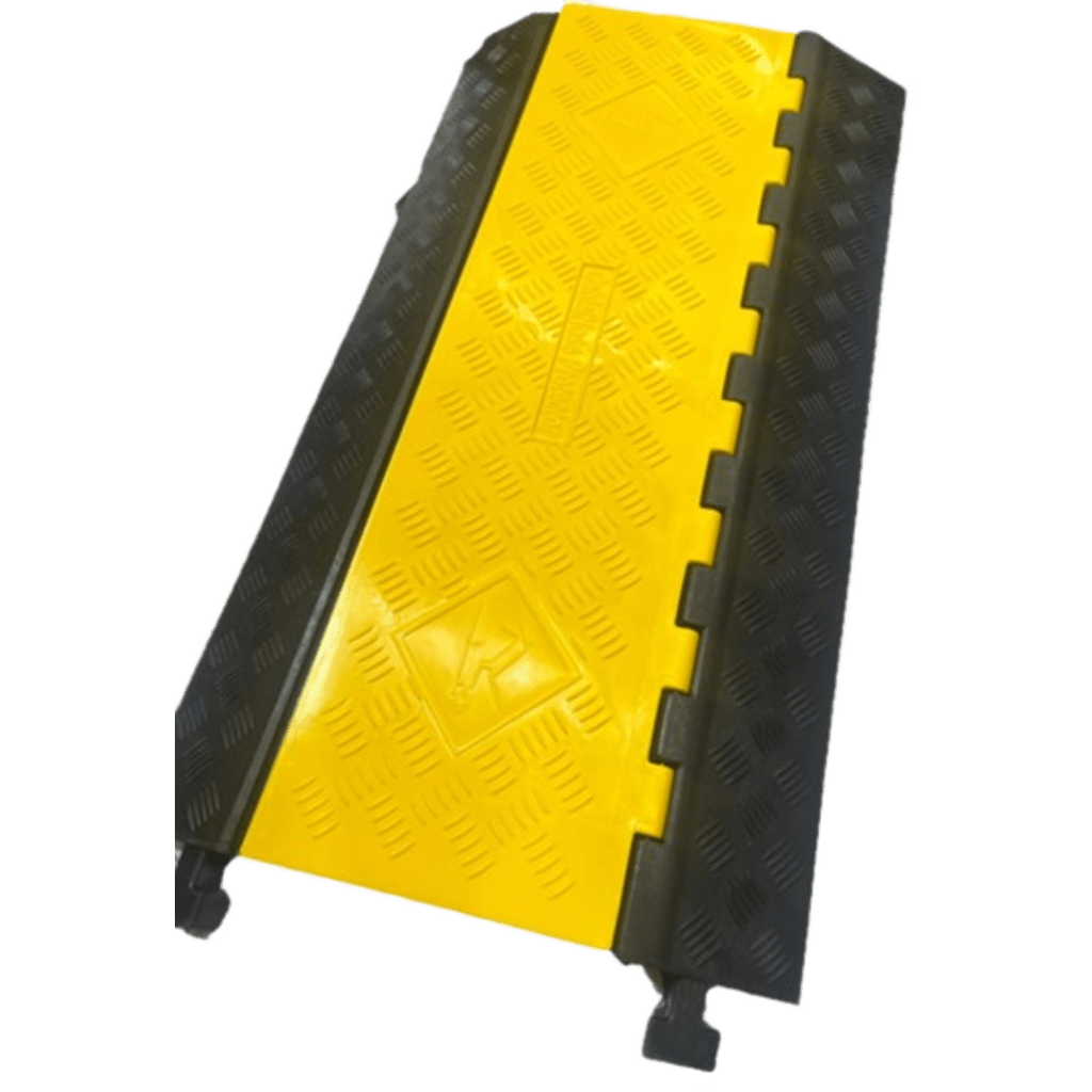 Protector de Cable de 3 Canales Base de Goma Tapa de Plástico del Canal 56x55MM Capacidad de Carga 6.1 Toneladas Longitud 90 cm  50 cm Altura 7.5 cm - SILYMX