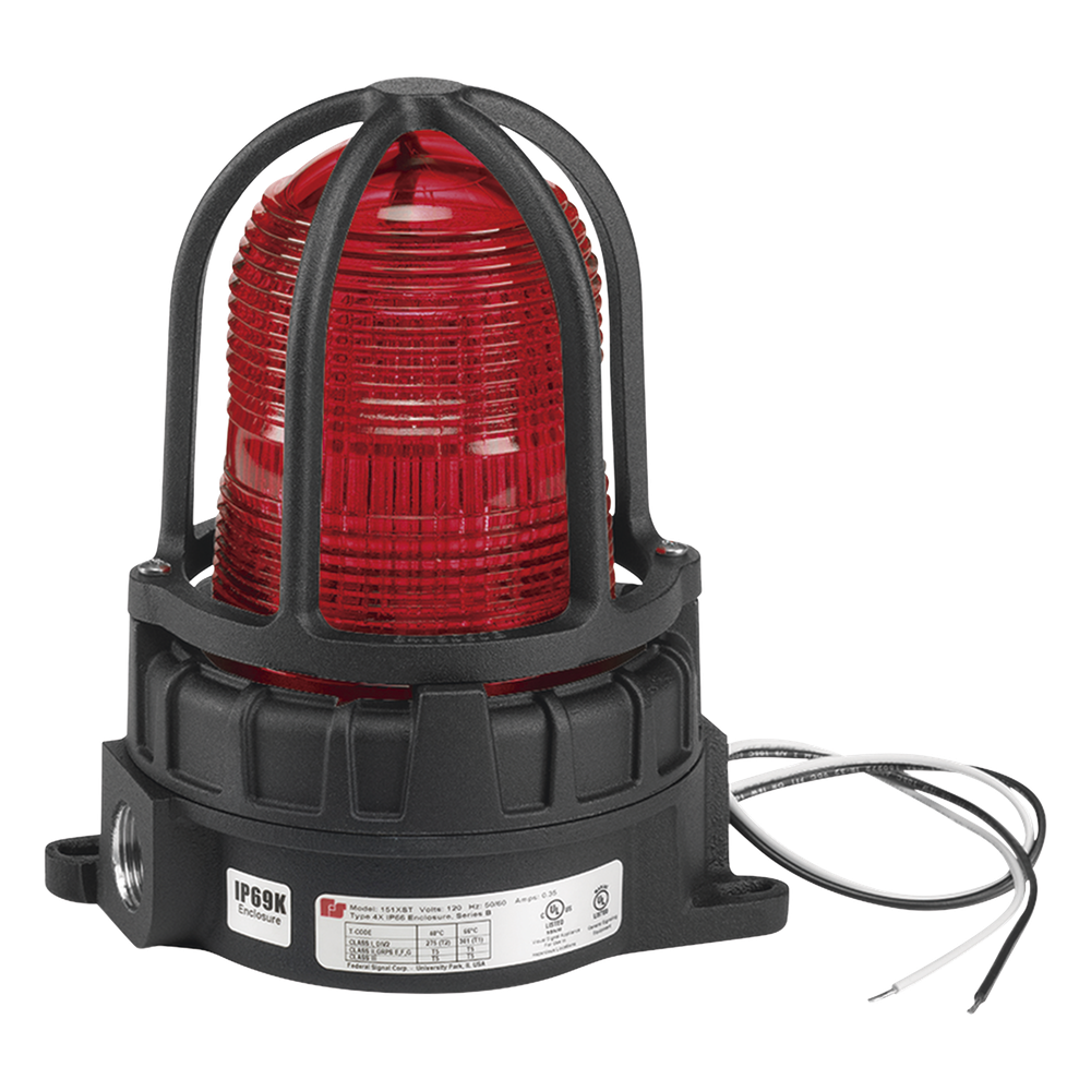 Luz de advertencia LED color Rojo para ubicaciones peligrosas, montaje para superficies, 120/240Vca, 