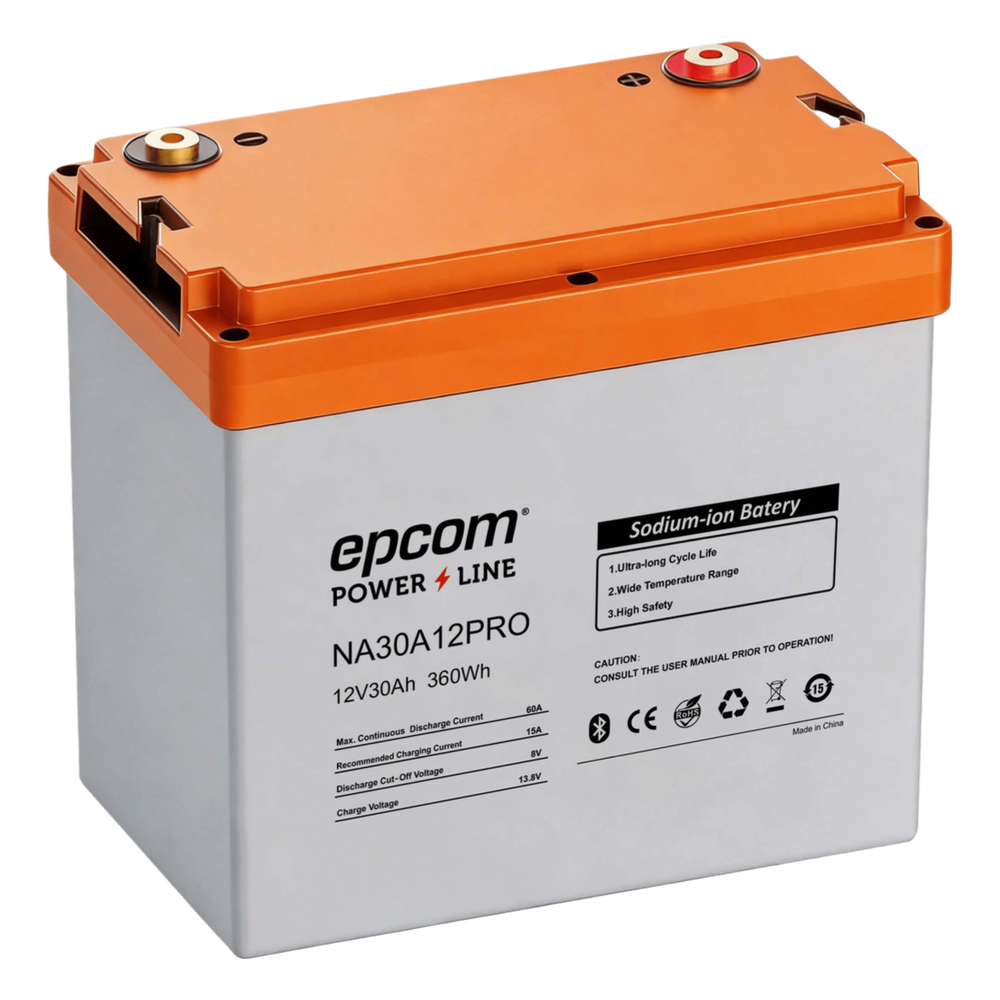 Batería de Iones de Sodio Ciclo Profundo / 12 Vcc 30 Ah / 360 Wh / 4000 Ciclos / Bluetooth / IP65