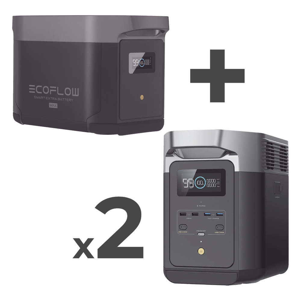 Kit Estación de Energía Portátil / 6144Wh Total / 2400W Continuo / 4800W Pico / LiFePO4 / WiFi & Bluetooth / 23 kg