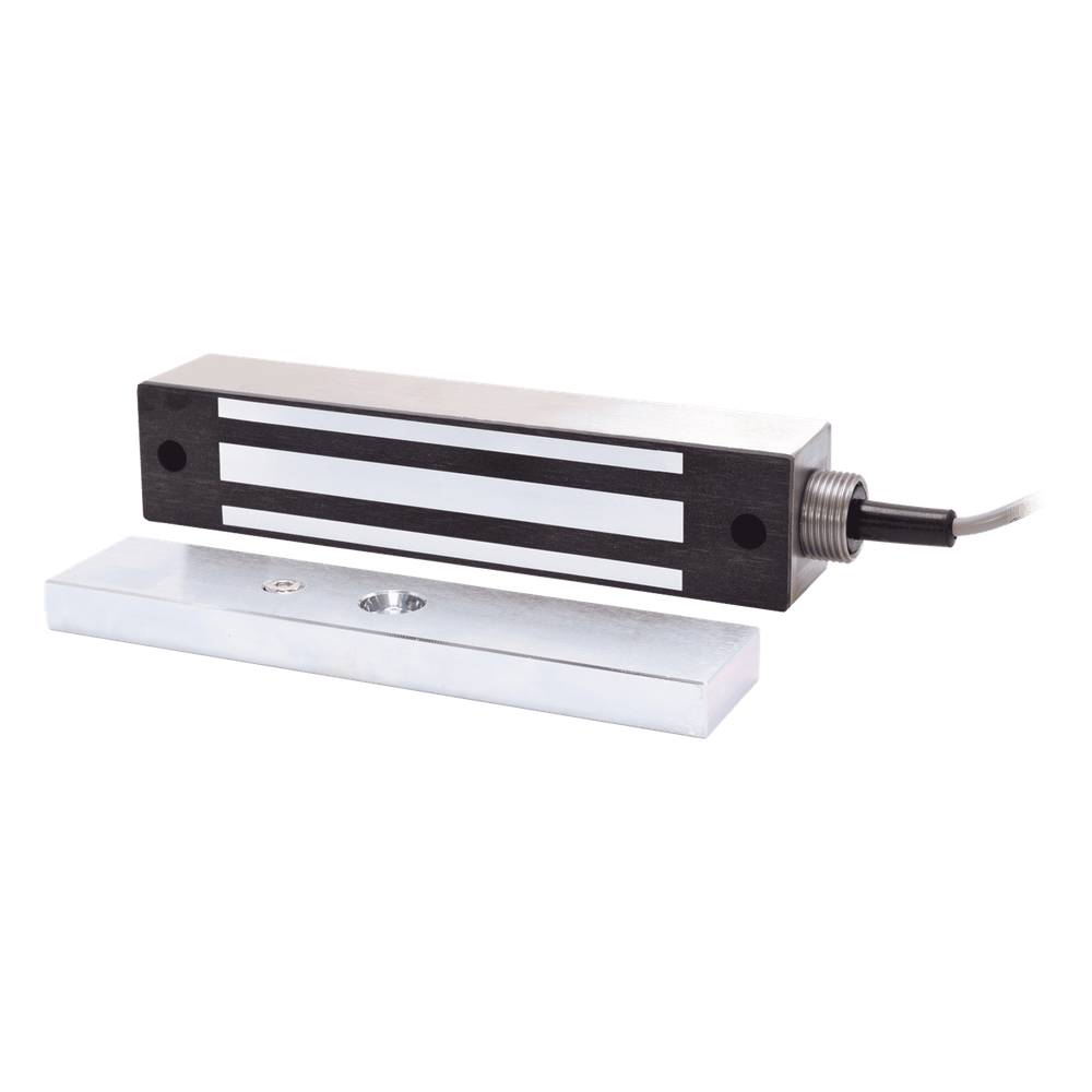 Chapa Magnética Electromagnética / 600 lb (272 kg) / IP65 / 12/24 VDC Seleccionable / Cable Acorazado 18" (457 mm) / Sin Magnetismo Residual