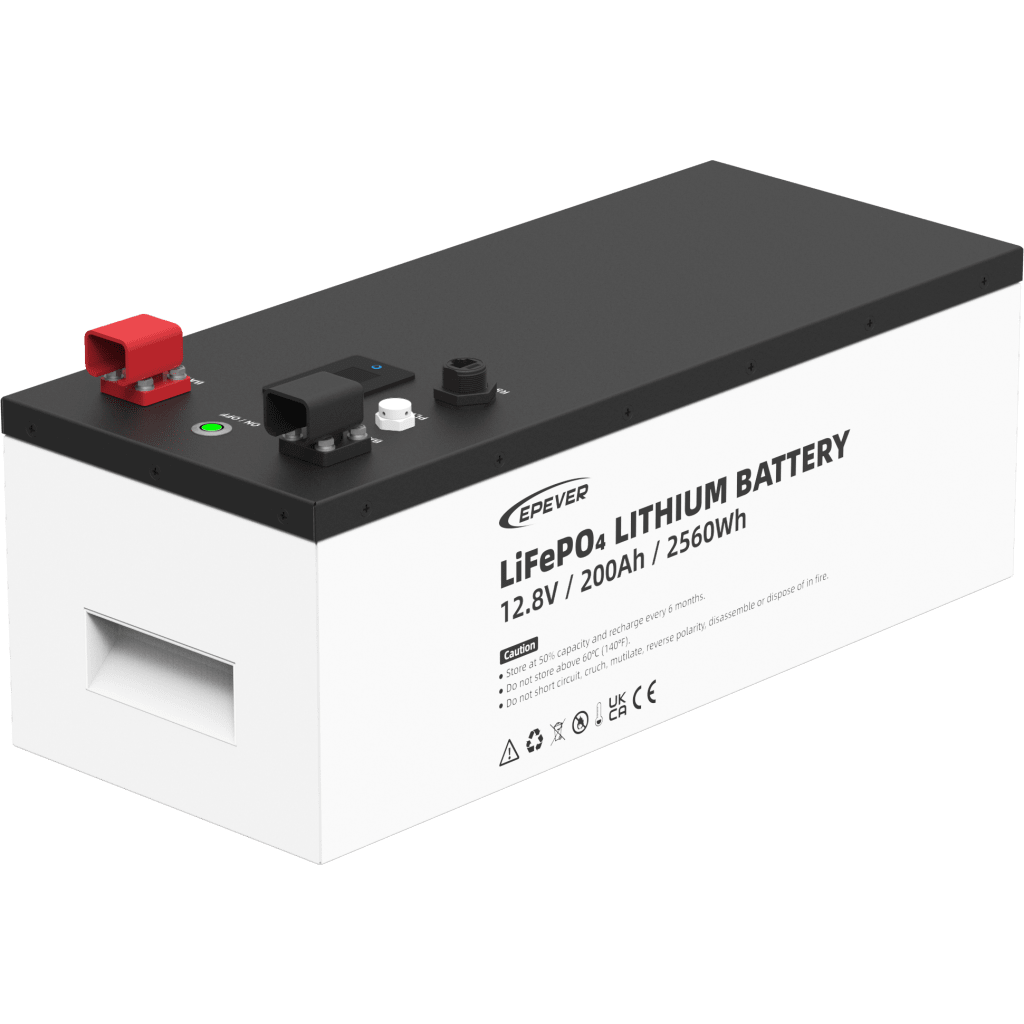 BateríasEPEVERLFP200EP128V2Batería de litio Epever LiFeO4 12.8Vcc 200Ah 2.56Kwh Pantalla LCD para Monitoreo Local Carcasa Metálica LFP200EP128V2 - SILYMX