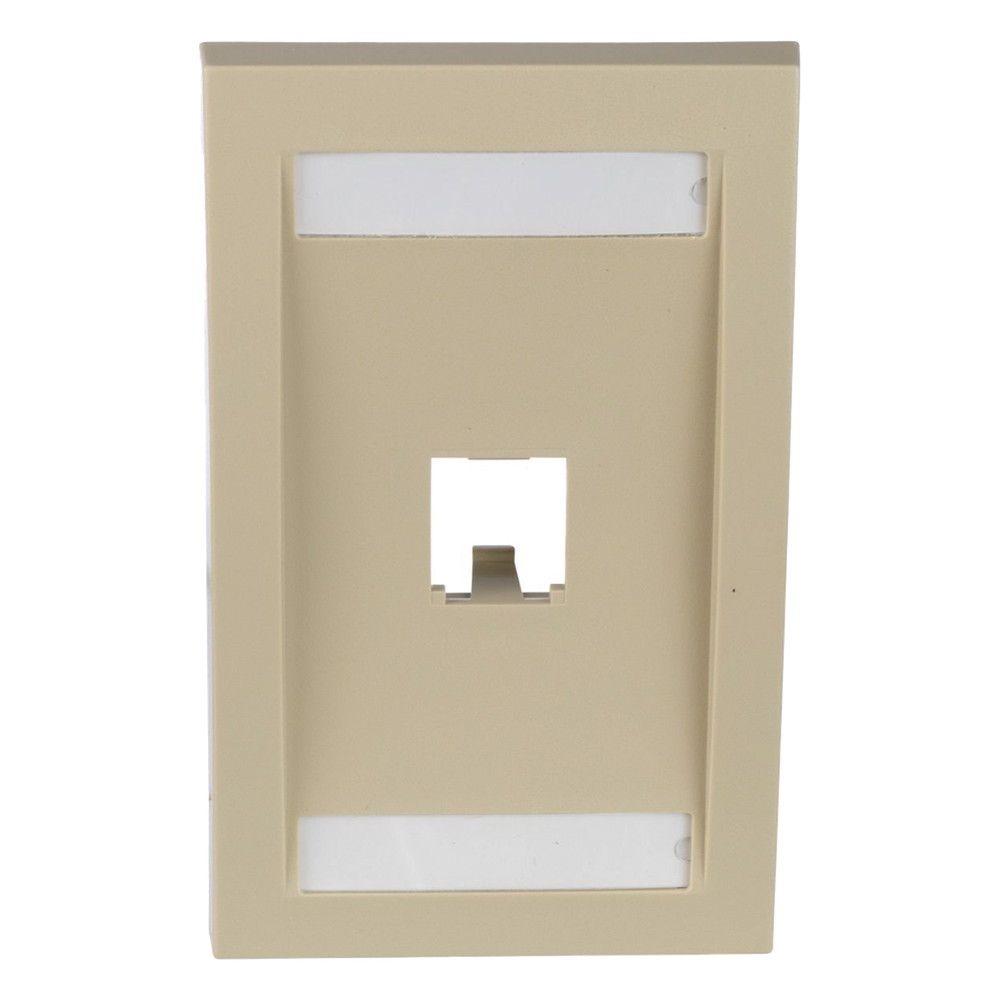Placa de Pared Vertical Ejecutiva / 1 Puerto Mini-Com / Con Espacio para Etiquetas / 69.8 x 114.3 mm (2.75 x 4.5 pulg) / Marfil