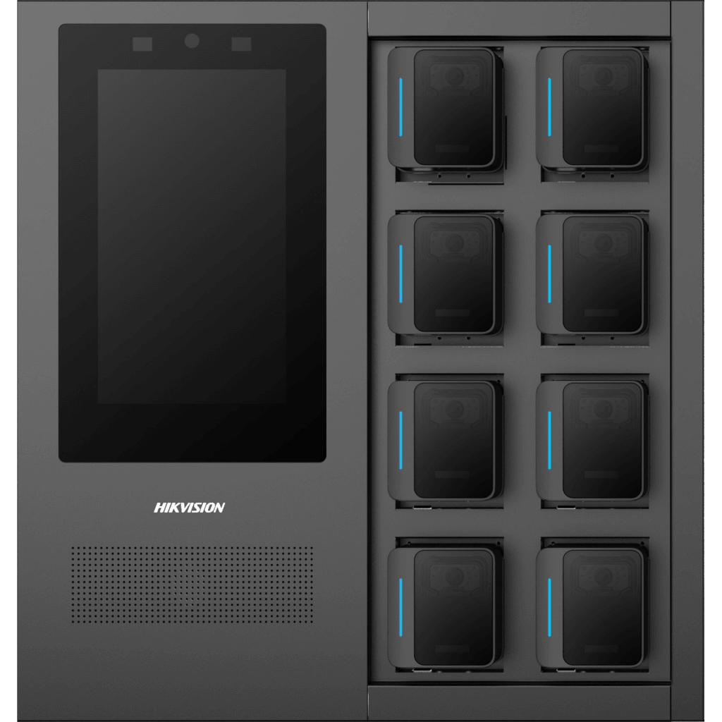 Estación de Carga y Respaldo de Información para Bodycam HIKVISION / Acceso por Reconocimiento Facial / Incluye 1 HDD de 2 TB