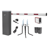 Kit COMPLETO Barrera Derecha XBF Con Corona LED / Brazo de 3M / Incluye Sensor de Masa, Transformador, Lazo Magnético, Ancla, Fotoceldas y 2 Controles Inalámbricos