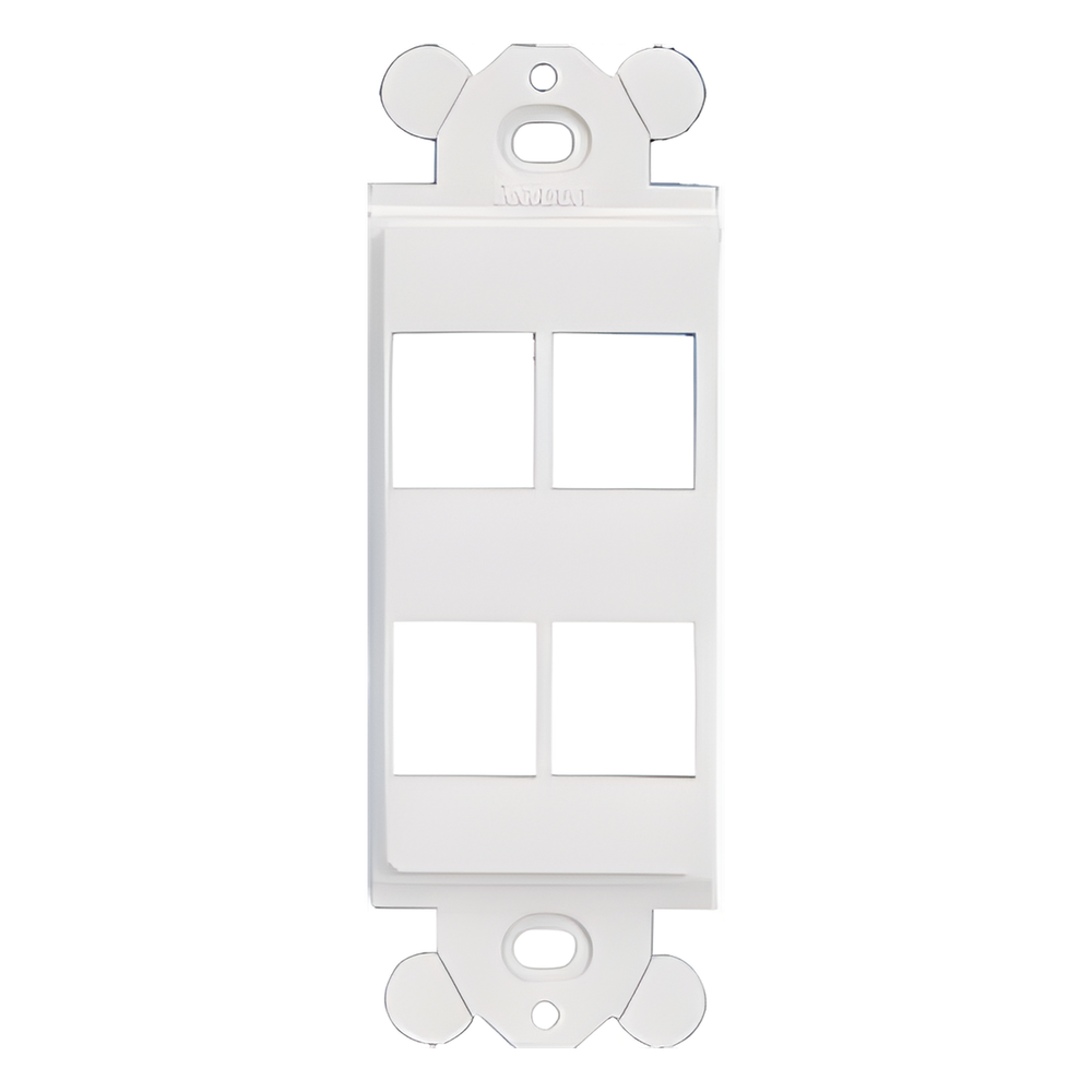 Marco de Módulo Dúplex / 4 Puertos Keystone / Placas Frontales GFCI / Blanco Mate