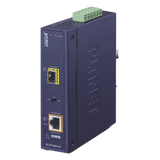 Convertidor de Medios PoE Industrial / SFP 1000BASE-X a RJ45 Gigabit / PoE+ 802.3at 30W / -40 a 75°C / IP30 / 12-48V CC o 24V CA