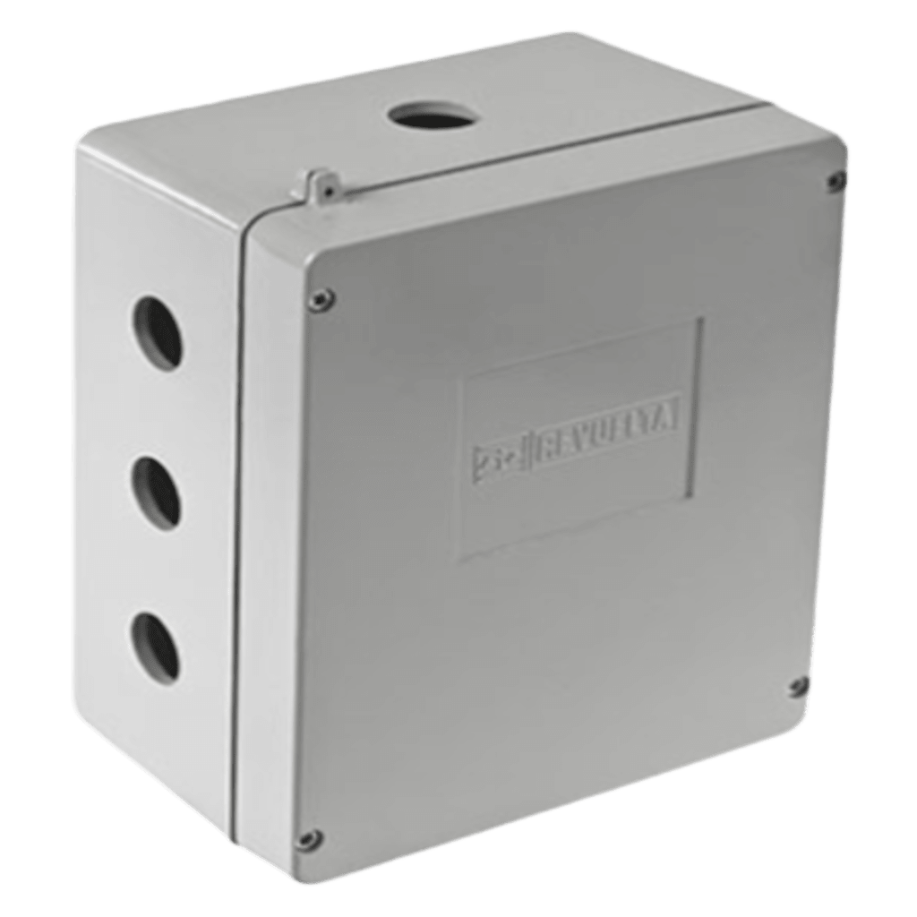 Caja de Unión de Aluminio con 3 salidas de 3/4" / 3 Orificios en la parte inferior.
