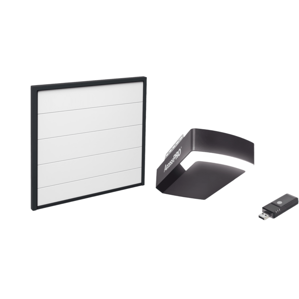 Kit Puerta de Garage 18x9 Pies (5.49 x 2.74 m) / Motor DC 1/2 HP / Insulada / Activación WiFi / Hasta 50 Controles / Lámina Calibre 26