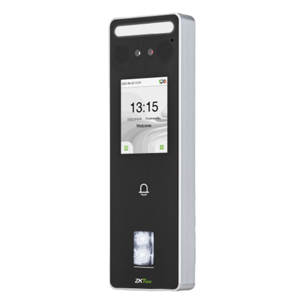 Terminal Biométrica Facial / 500 Rostros 3,000 Huellas / Pantalla 2.4" / IP65 / ADMS / ZKBio Zlink