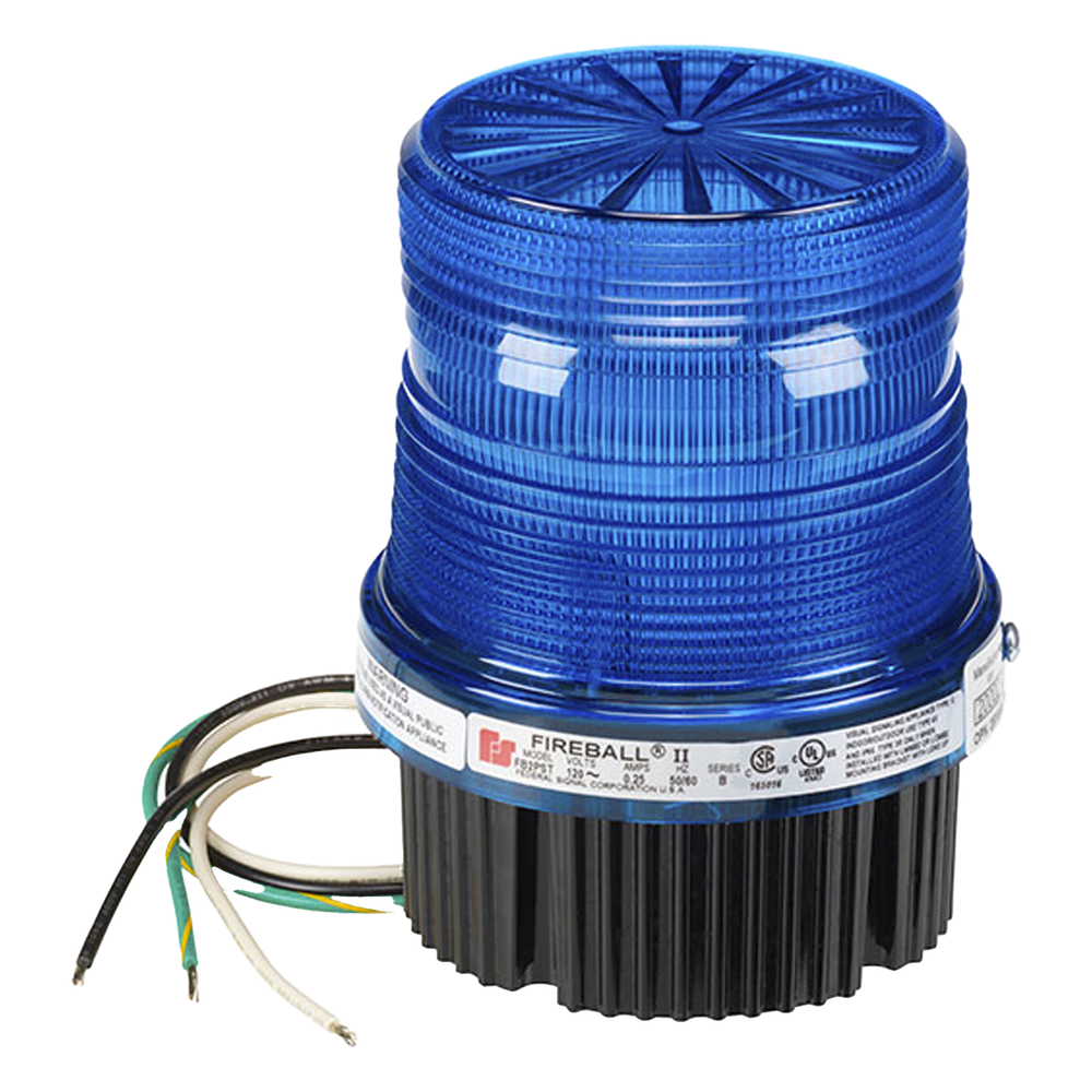 Luz Estroboscópica Fireball® / 120 VAC 50/60 Hz / Montaje Superficie o Tubo 1/2" NPT / Domo Ambar / Uso Industrial y Señalización Privada