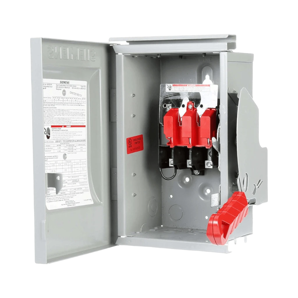 Interruptor de Seguridad HNF362, 600Vca, 3 polos, 60 Amp, sin portafusibles, Nema 1.