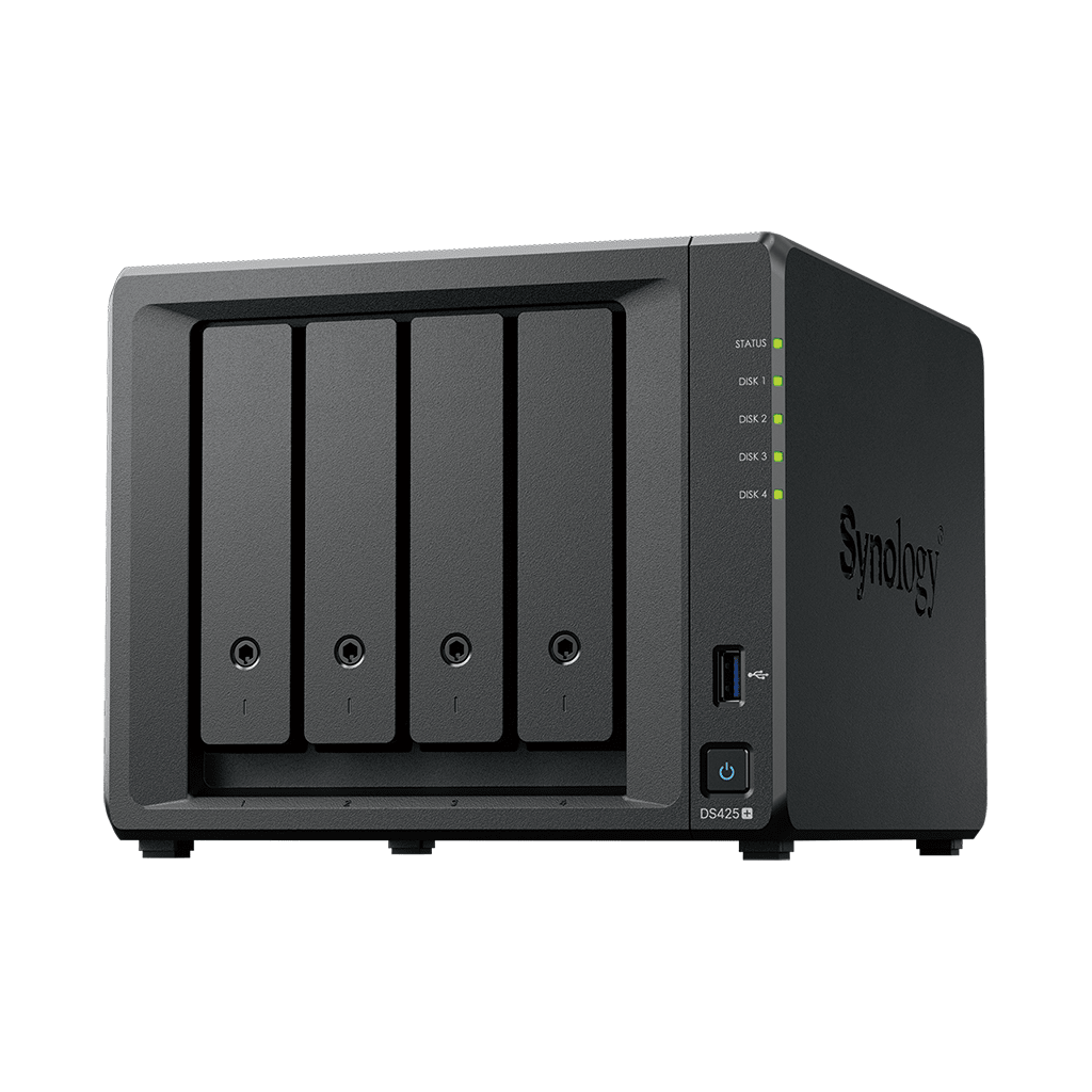NAS Profesional 4 Bahías con 2.5GbE | Intel Celeron J4125 | Hasta 80 TB | DSM Synology DiskStation DS425+