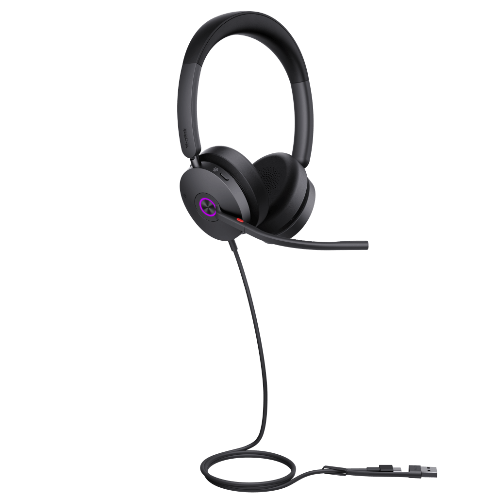 Auriculares Diadema Profesional con ANC Híbrido, Certificación Microsoft Teams y Audio HD Yealink UH48 Dual Teams USB-C/A