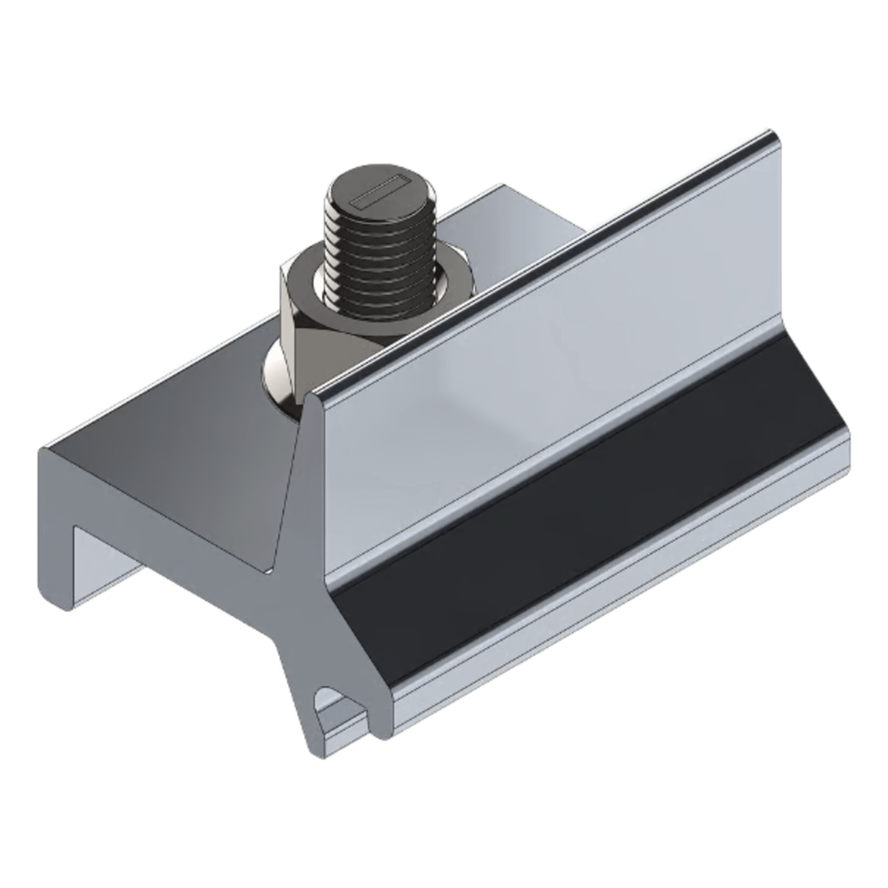Abrazadera de Fijación / Aluminio Serie 6000 / N Rail 4.72 Horizontal a Vertical / Tornillería Inoxidable Incluida / 54 g