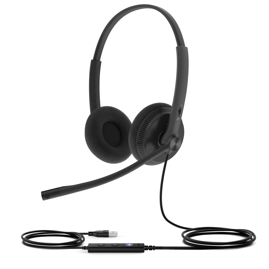 Auriculares Diadema Profesional con AI Noise Cancelation, Almohadillas de Esponja y Certificación Microsoft Teams Yealink UH34 Lite Dual USB-C/A - SILYMX