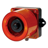 Combinacion de baliza LED color Rojo y sirena electrónica de 31 tonos resistente a la intemperie de volumen máx. 123 dB a 110-220 VCA