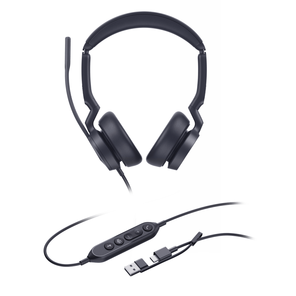 Auriculares Diadema Profesional con Cancelación de Ruido AI y Certificación Microsoft Teams Yealink UH46 Dual Teams USB-C/A –