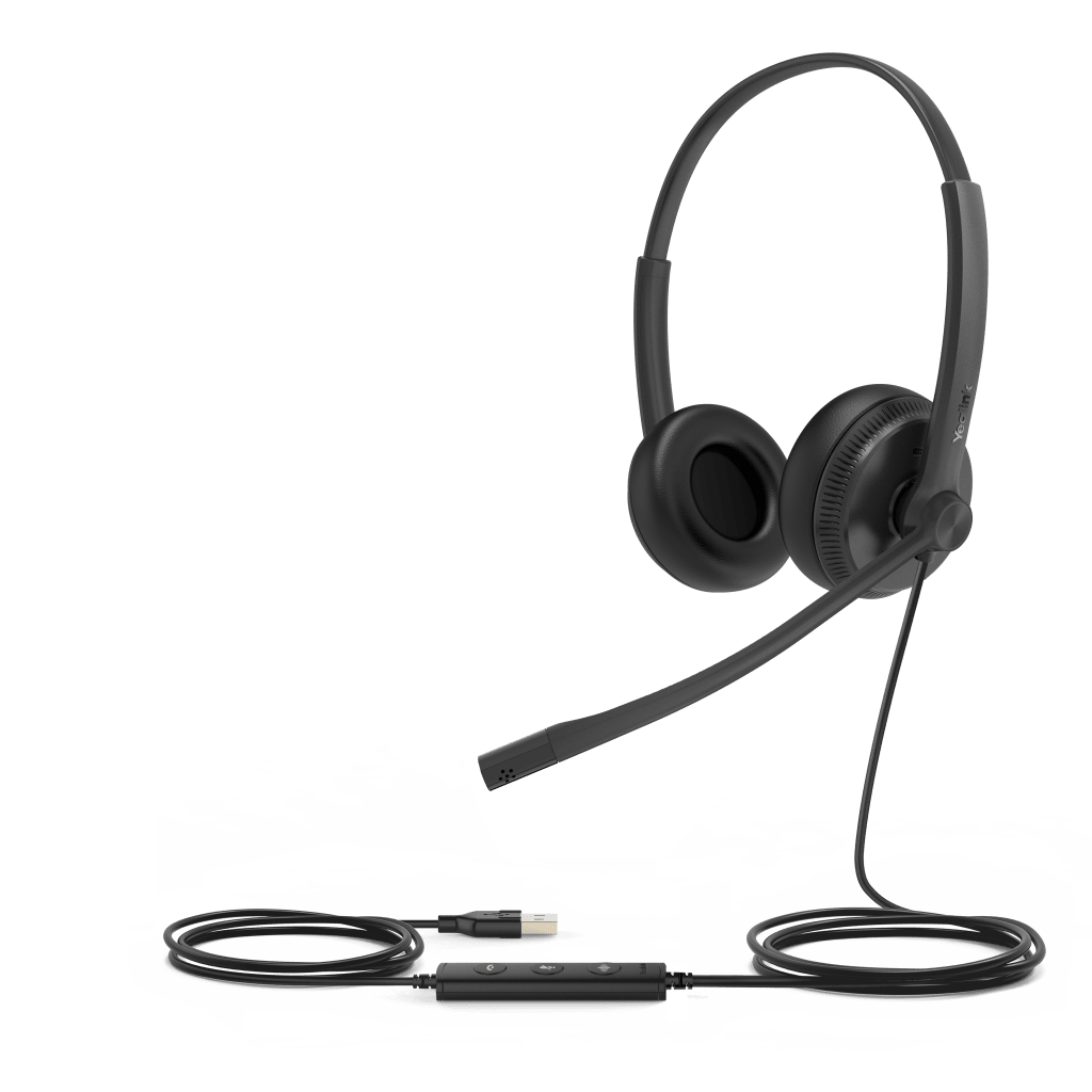 Auriculares Diadema Alámbrica Profesional para Teléfonos IP y Computadoras Yealink UH34 Dual UC USB