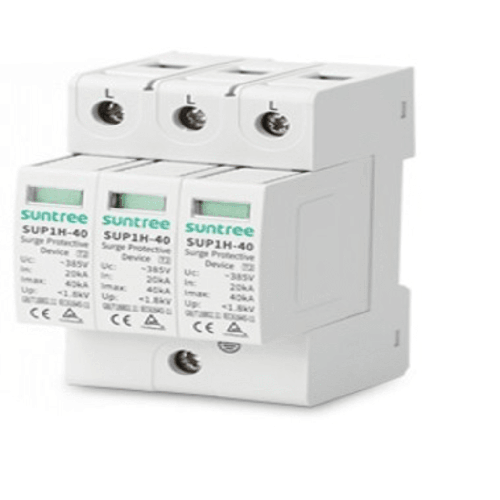 Supresor de Picos SUNTREE SUP1H-40 440VCA 3P | SPD Clase II para Sistemas Fotovoltaicos | Riel DIN | Protección AC 3 Polos